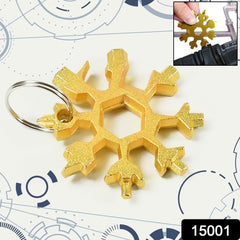 Durable & Portable 18 in 1 Snowflake Multi-Tool, Snowflake Bottle Opener Flat Ph - 15001_18in1_snowflake_tool_gold