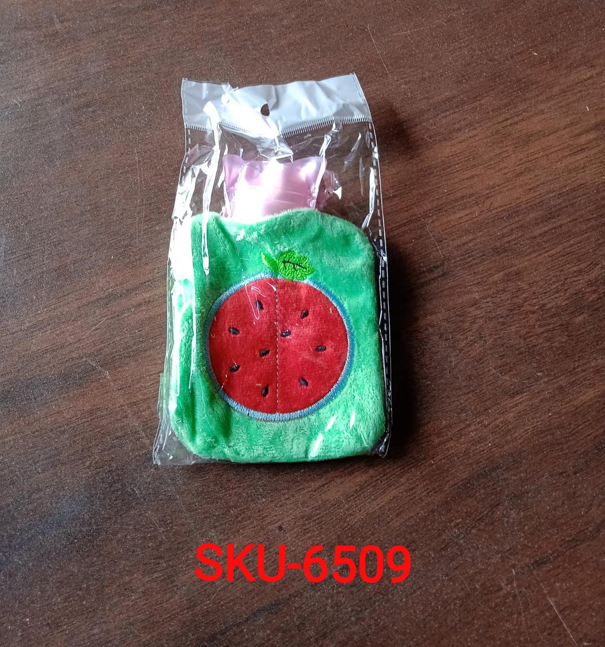 Watermelon small Hot Water Bag with Cover for Pain Relief, Neck, Shoulder Pain a - 6509_chb_watermelon_waterbag