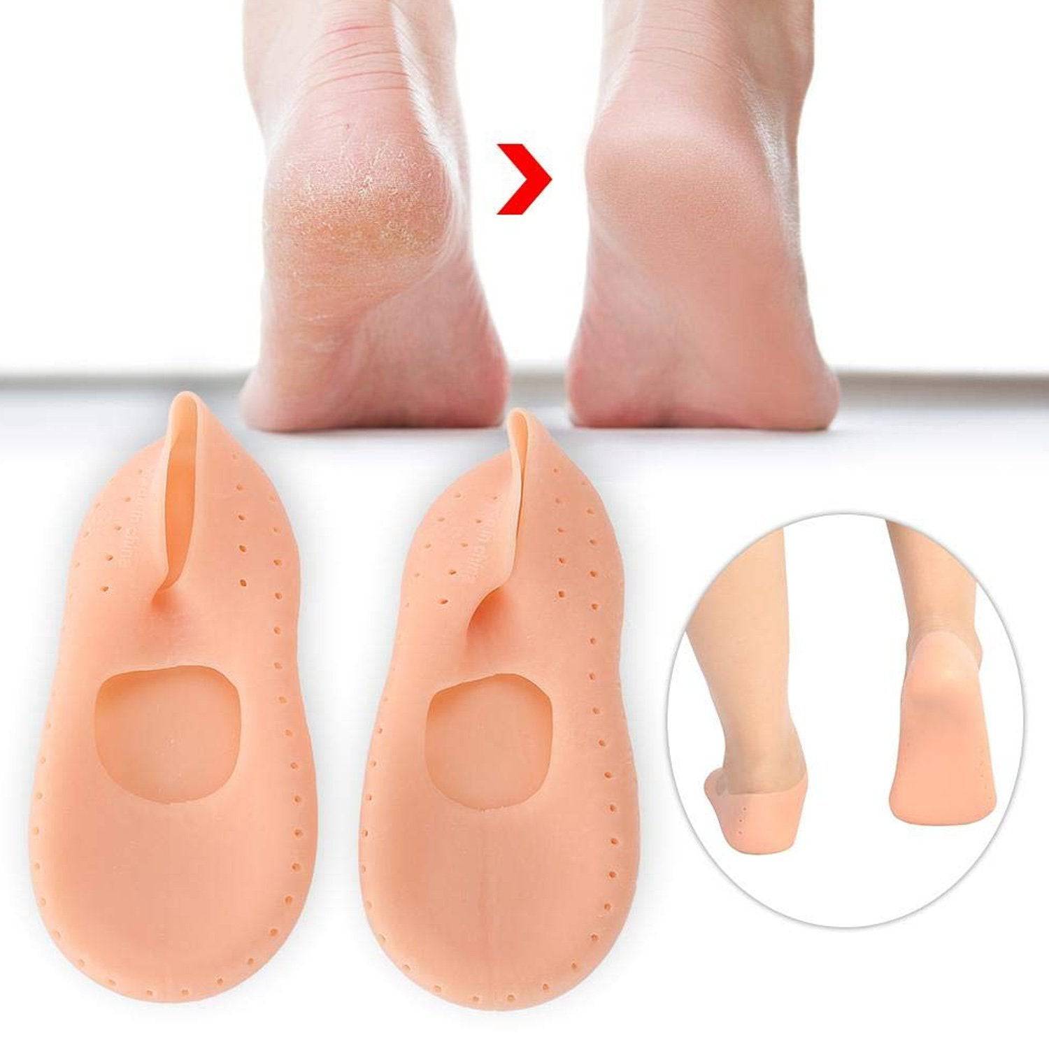 6037 Anti Crack Silicone Gel Foot Protector Moisturising Socks - Superior eMart