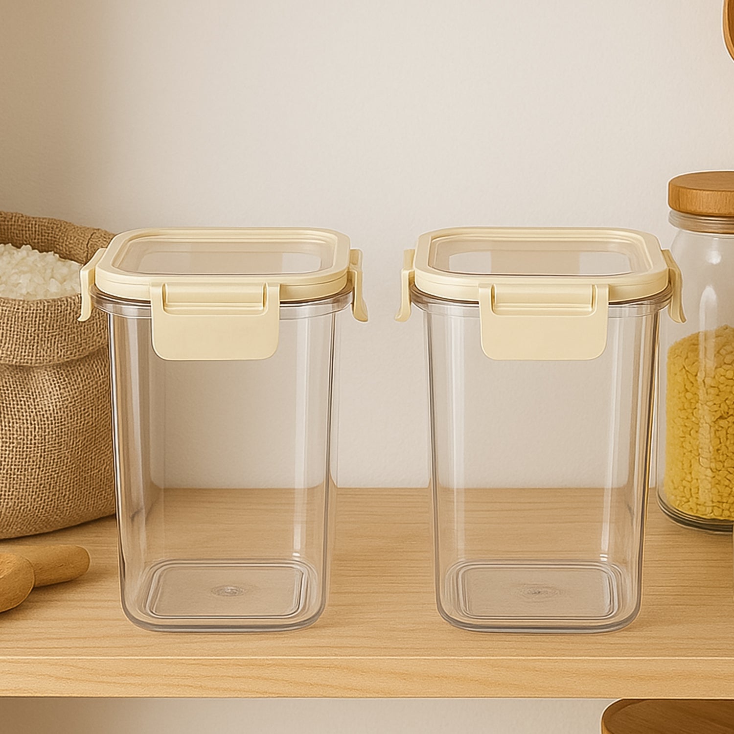 Press N Lock Airtight Kitchen Storage Container Set (2pc1400ml)