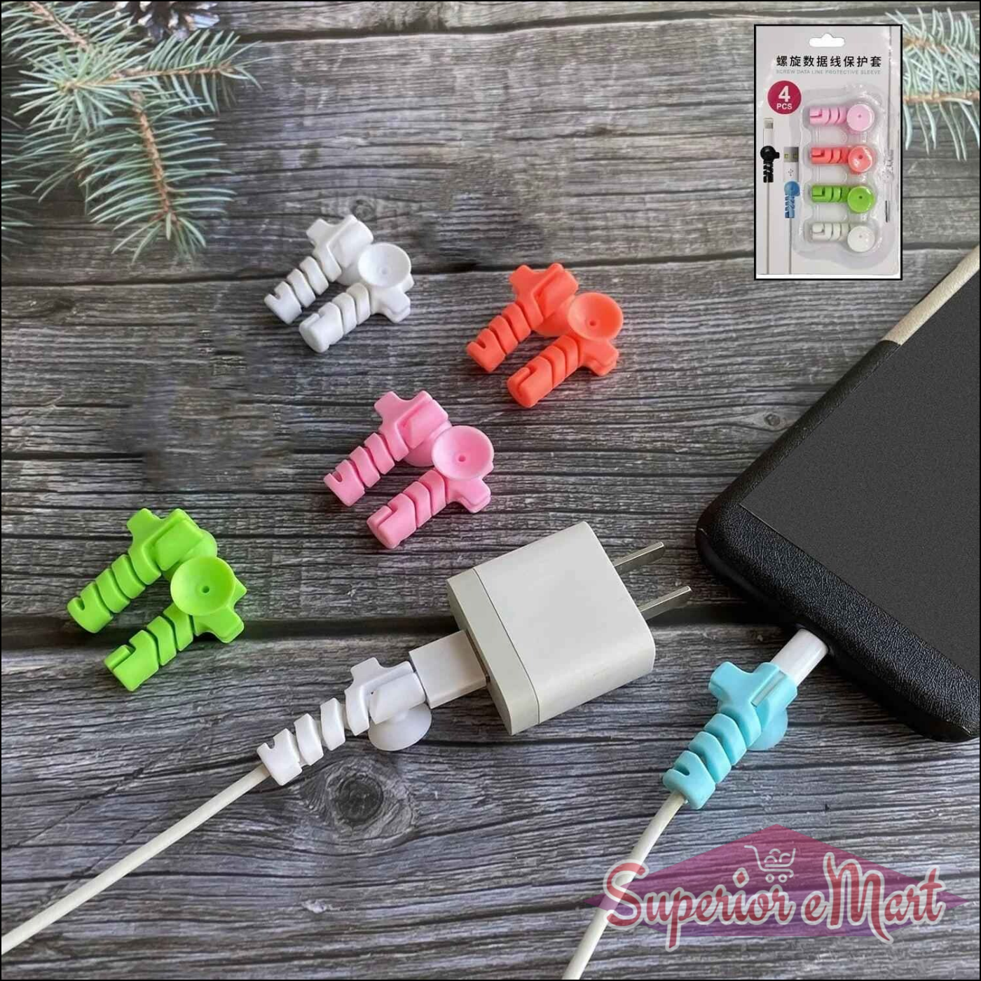 Cable Cord Protector Set - 4 Pcs - Superior eMart
