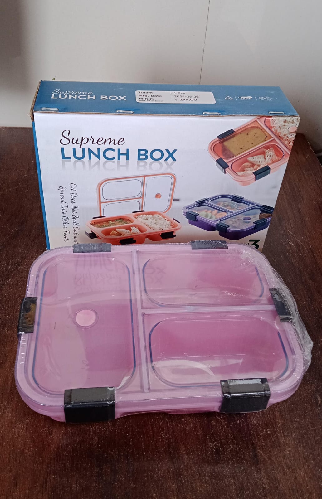 Plastic 3 Compartment Insulated Lunch Box, Lunch Box (1 Pc) - 10103_3com_plastic_lunch_box_1pc