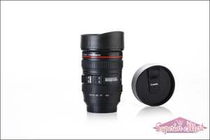 Camera Lens Shaped Coffee Mug Flask With Lid - Superior eMart