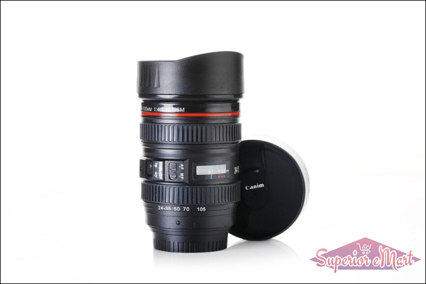 Camera Lens Shaped Coffee Mug Flask With Lid - Superior eMart