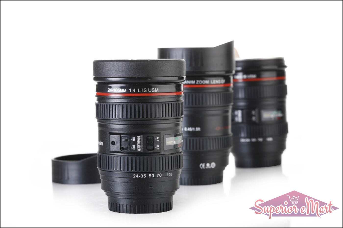 Camera Lens Shaped Coffee Mug Flask With Lid - Superior eMart