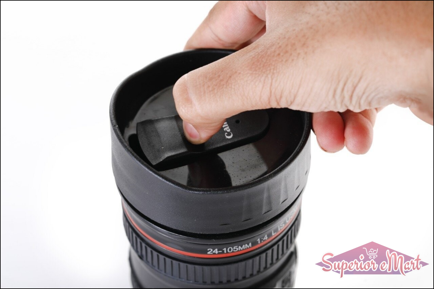 Camera Lens Shaped Coffee Mug Flask With Lid - Superior eMart