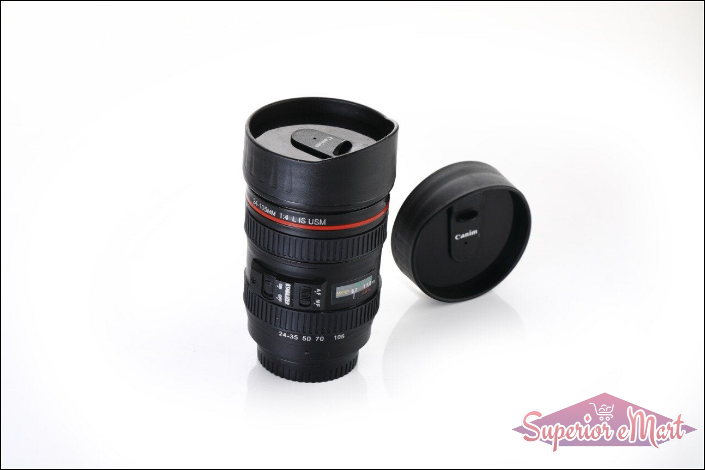 Camera Lens Shaped Coffee Mug Flask With Lid - Superior eMart