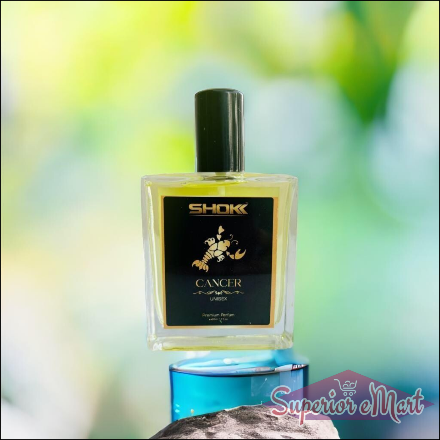 Cancer Zodiac Unisex Perfume 50ml in a sleek bottle with a vibrant background for astrology lovers