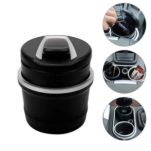Black Car Ashtray With Lid for Vehicles, Convenient and Stylish Design for Easy Use