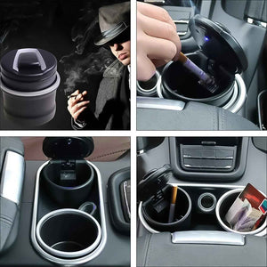 Car Ashtray With Lid for Vehicles, Featuring a Sleek Design and Convenient Use in Cup Holders