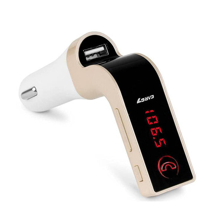 Car Bluetooth FM Transmitter with USB Port and LED Display for Hands-Free Calling