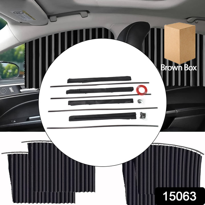 Car window sunshade curtains set for effective heat protection in vehicles with installation tools included