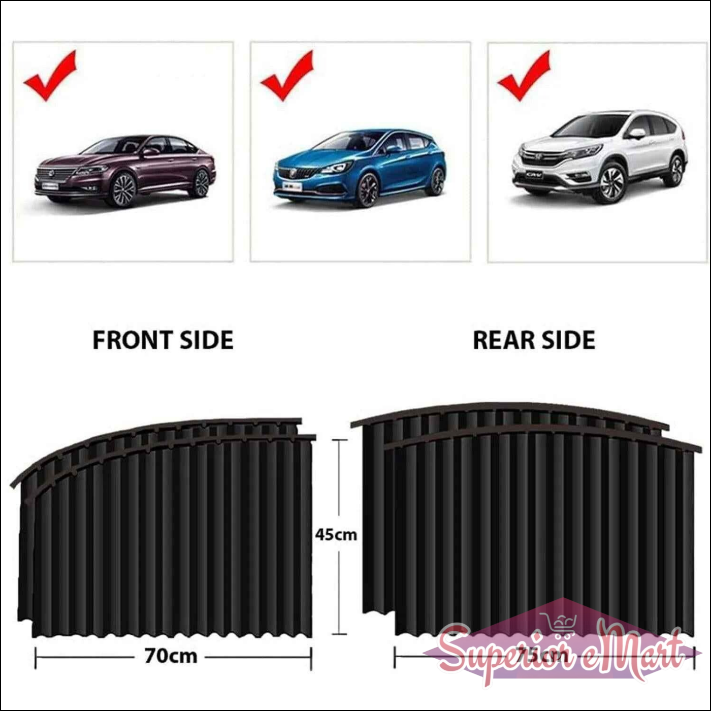 Car Window Sunshade Curtains Set - Superior eMart