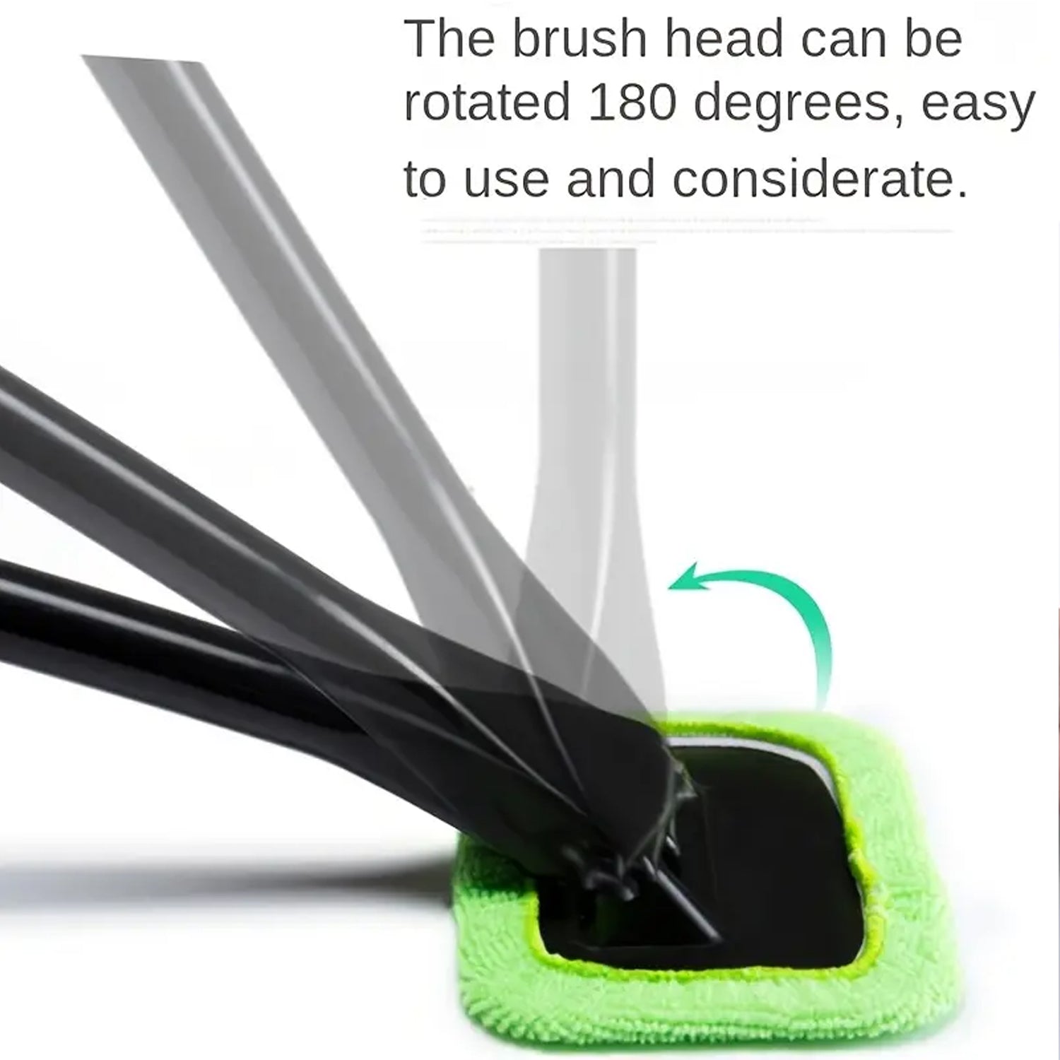 Versatile car windshield glass cleaner with a rotating brush head for easy use and effective cleaning