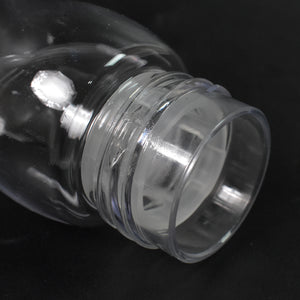 Clear 280 ml water bottle with carry strap and a secure, leak-proof cap for easy portability