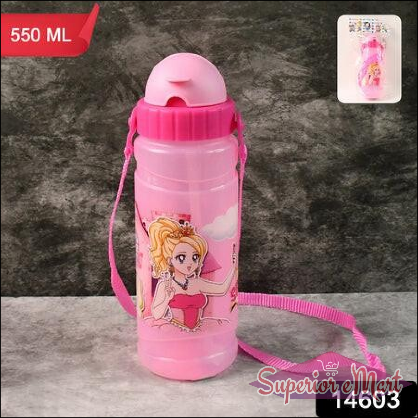 Cartoon Printed Water Bottle 550ml (1 Pc) - Superior eMart