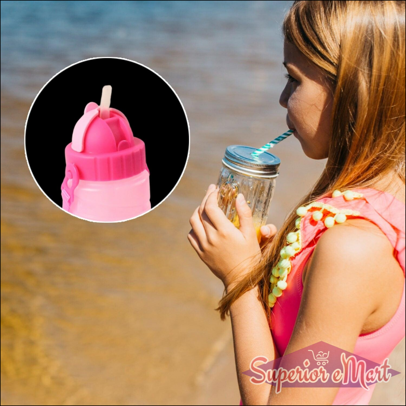 Cartoon Printed Water Bottle 550ml (1 Pc) - Superior eMart