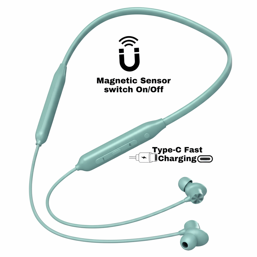 Z2 MAGNEET SENSOR ON/OFF . FAST CHARGING 3 Days Backup,High Quality Sound,Pure Bass bluetooth neckband wireless headphone earbuds true wireless tws
