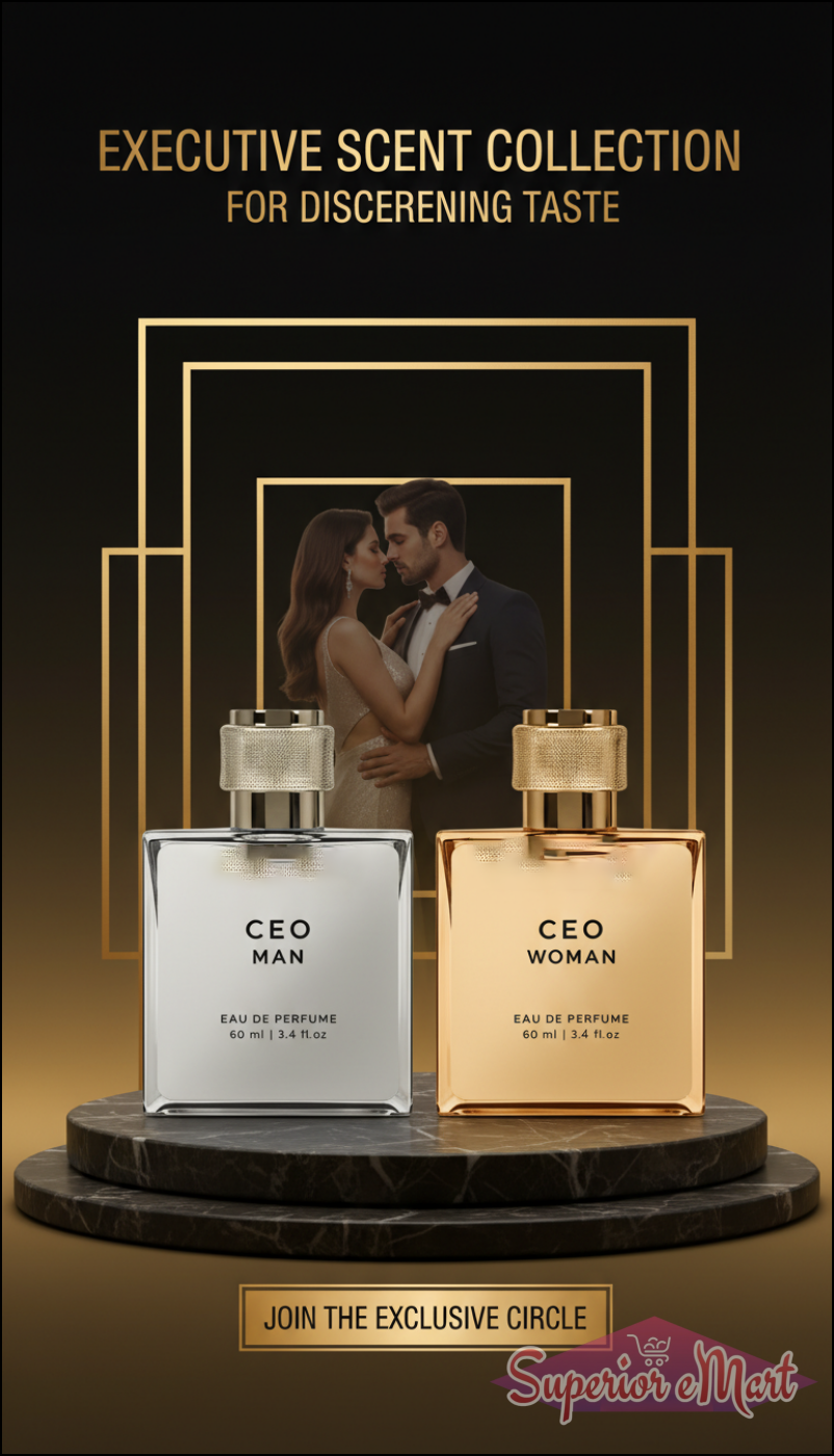 CEO Man & CEO Woman Perfume Combo | Premium Eau De Parfum for Men & Women | Long-Lasting Luxury Fragrance | Pack of 2 | 60ml Each