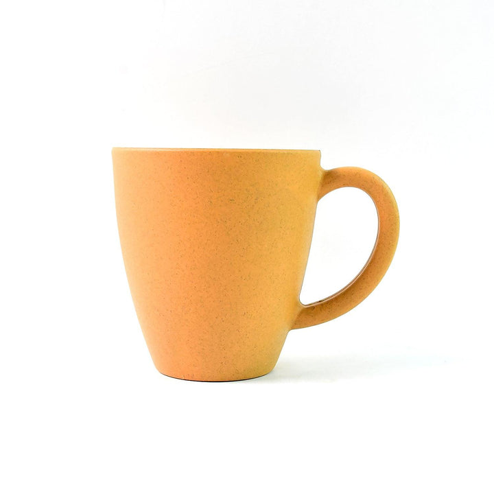 Superior eMart ceramic coffee and tea mugs set in earthy orange color with comfortable handle