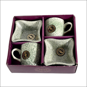 8224 Festo Ceramic Tea  Cups  Mug Set Including Snacks  Serving Bowl Milk Cup Coffee Cup Tea Cup Breakfast Cup Drinking Mug Or Outdoor For Household Gift For Birthday Wedding Party (4 Pcs Set)