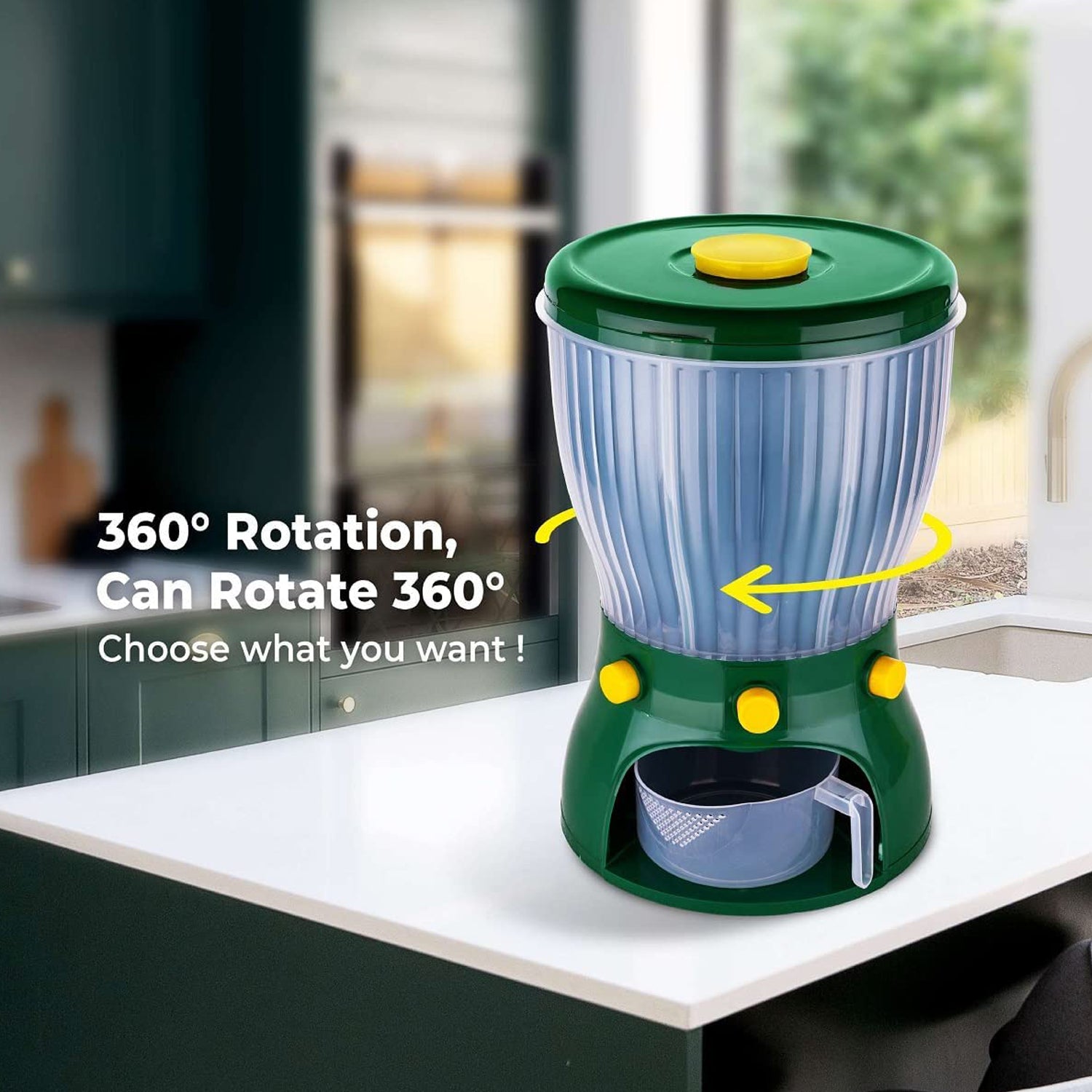 Superior eMart 360 degree cereal dispenser with 360 degree rotation for easy food access