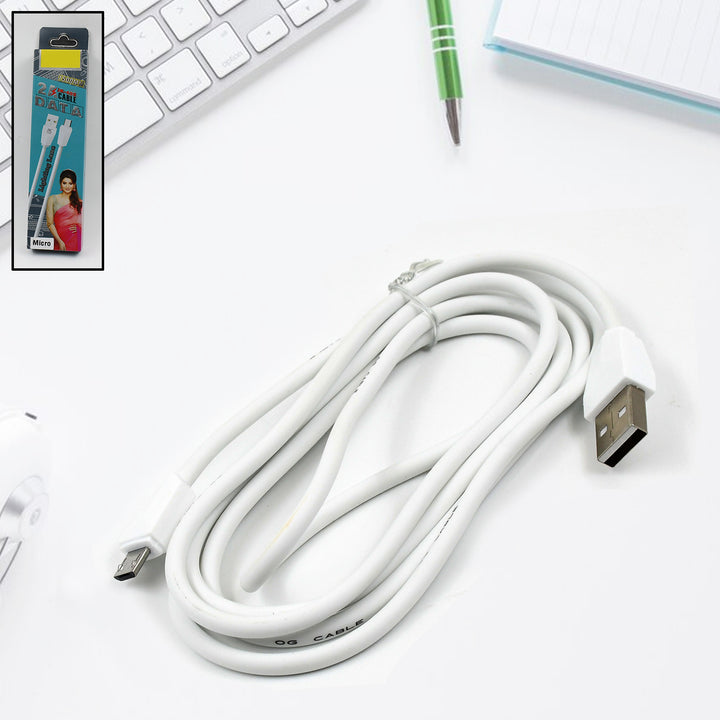 1500mm Android charging cable in white, ideal for fast and convenient device charging