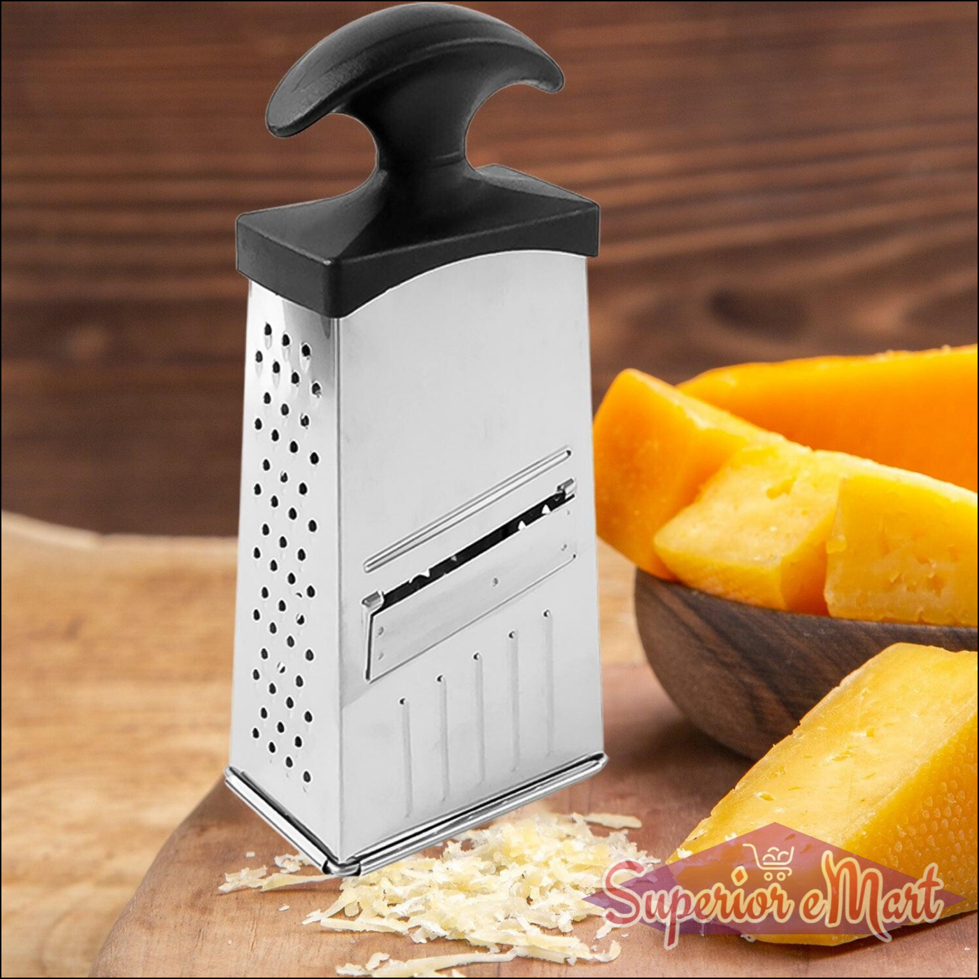 Classic 4-in-1 Stainless Steel Grater Slicer With Handle - Superior eMart