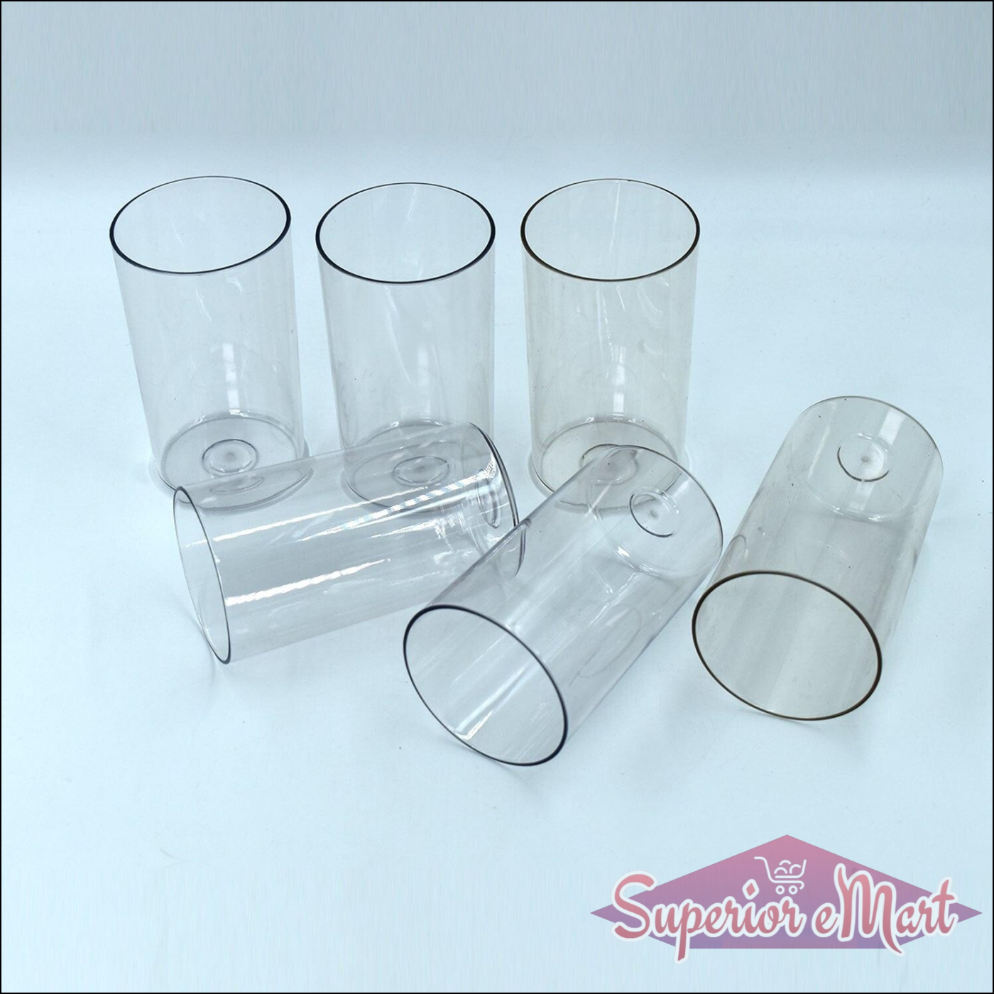 Classic glass set of 6 consisting of clear and tinted drinking glasses for home use