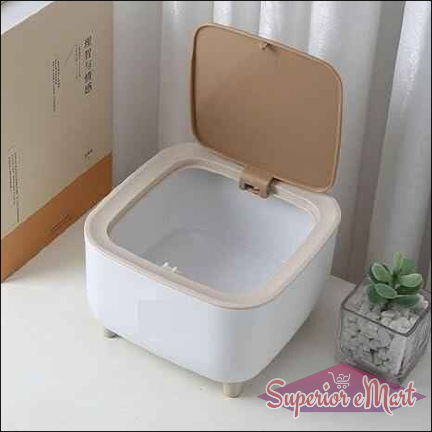 Classy Desktop Push Button Trash Bin - Superior eMart