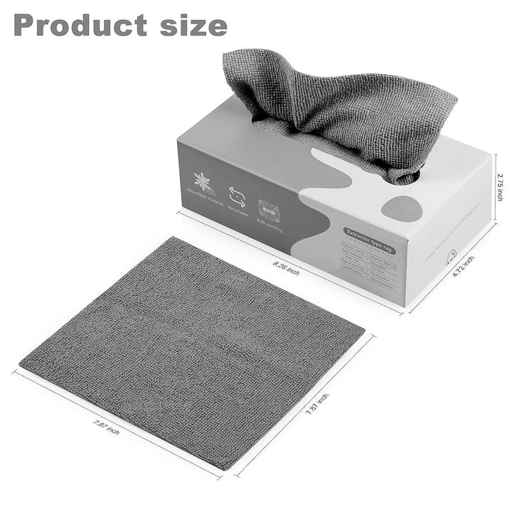 Box of multi-purpose cleaning rags for kitchen and car with a grey cloth displayed on top