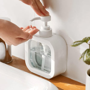 Clear pump lotion bottle 1 pc displayed on a bathroom counter for convenient hand washing