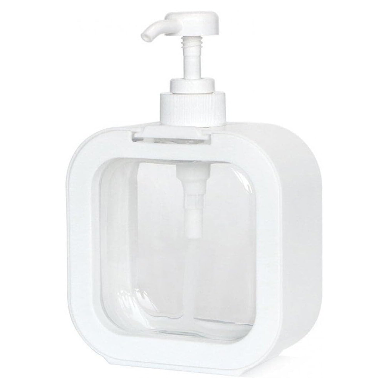 Clear pump lotion bottle 1 pc with a sleek square design for easy dispensing in home and kitchen use