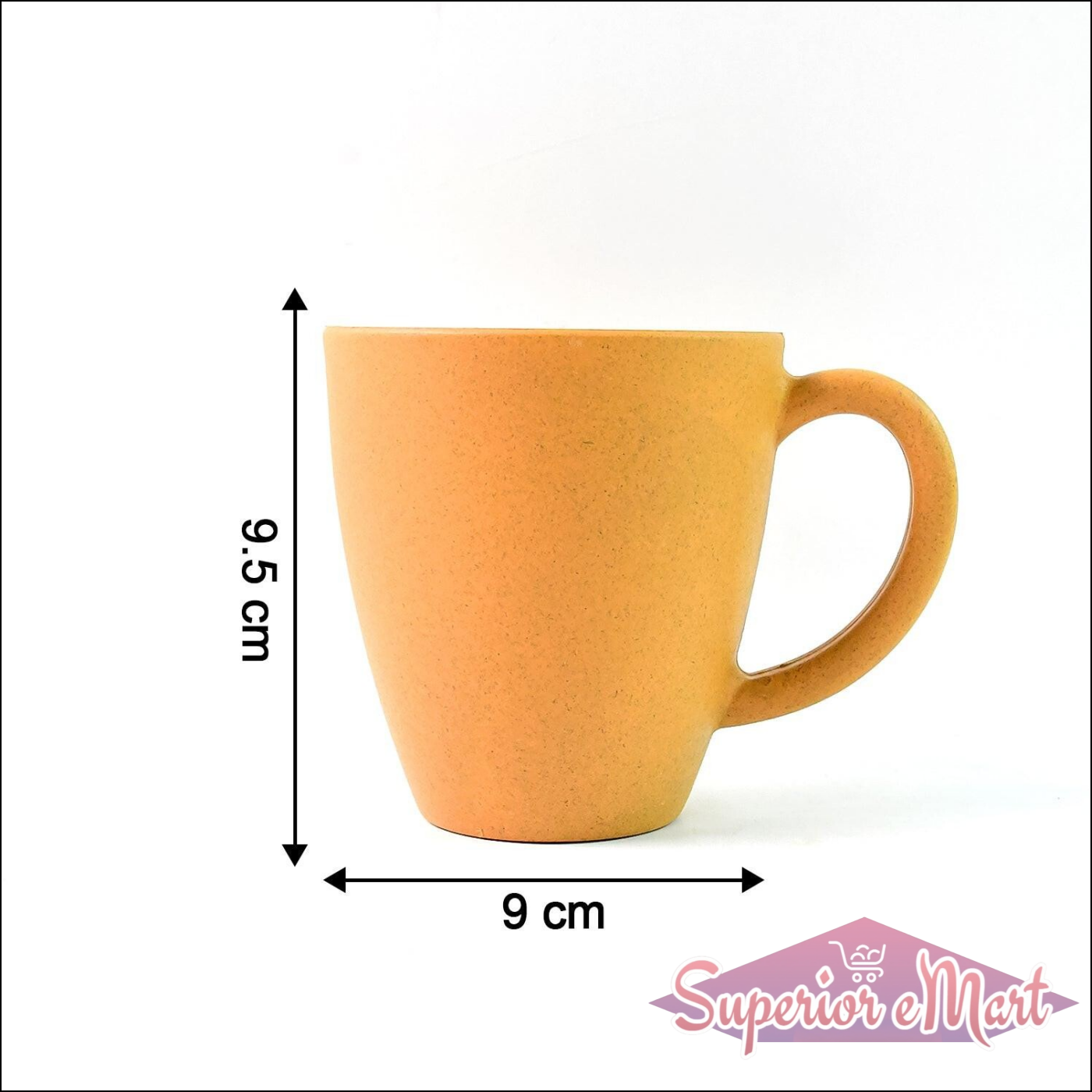 Ceramic coffee and tea mugs set in a warm orange color with a comfortable handle for daily use