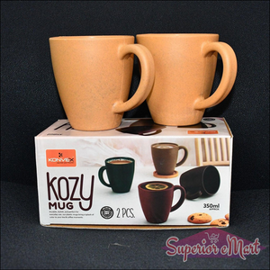 Set of two ceramic coffee and tea mugs with a 350ml capacity from Superior eMart
