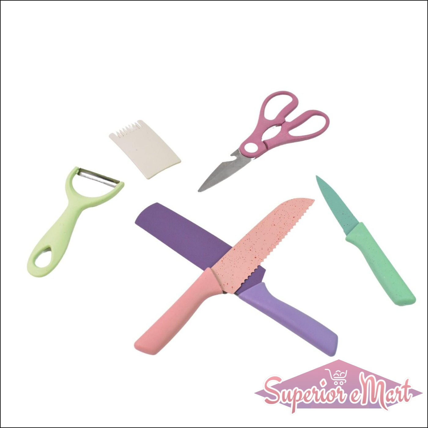 Colorful Kitchen Knives 6 Pcs - Superior eMart