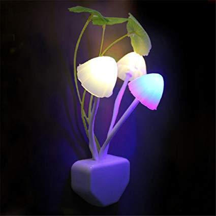 Superior eMart colorful mushroom night light with three glowing mushrooms and leaf accents for a whimsical touch
