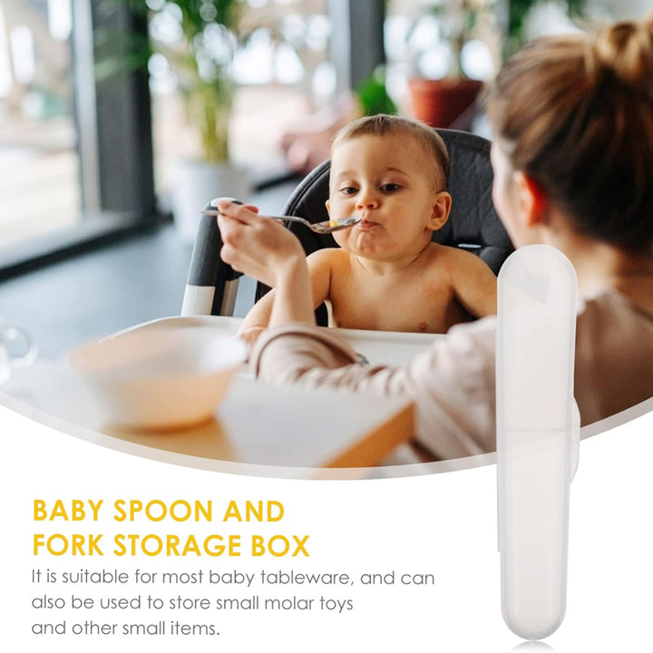 Compact cutlery holder for baby spoon and fork storage, ideal for organizing baby tableware and small toys