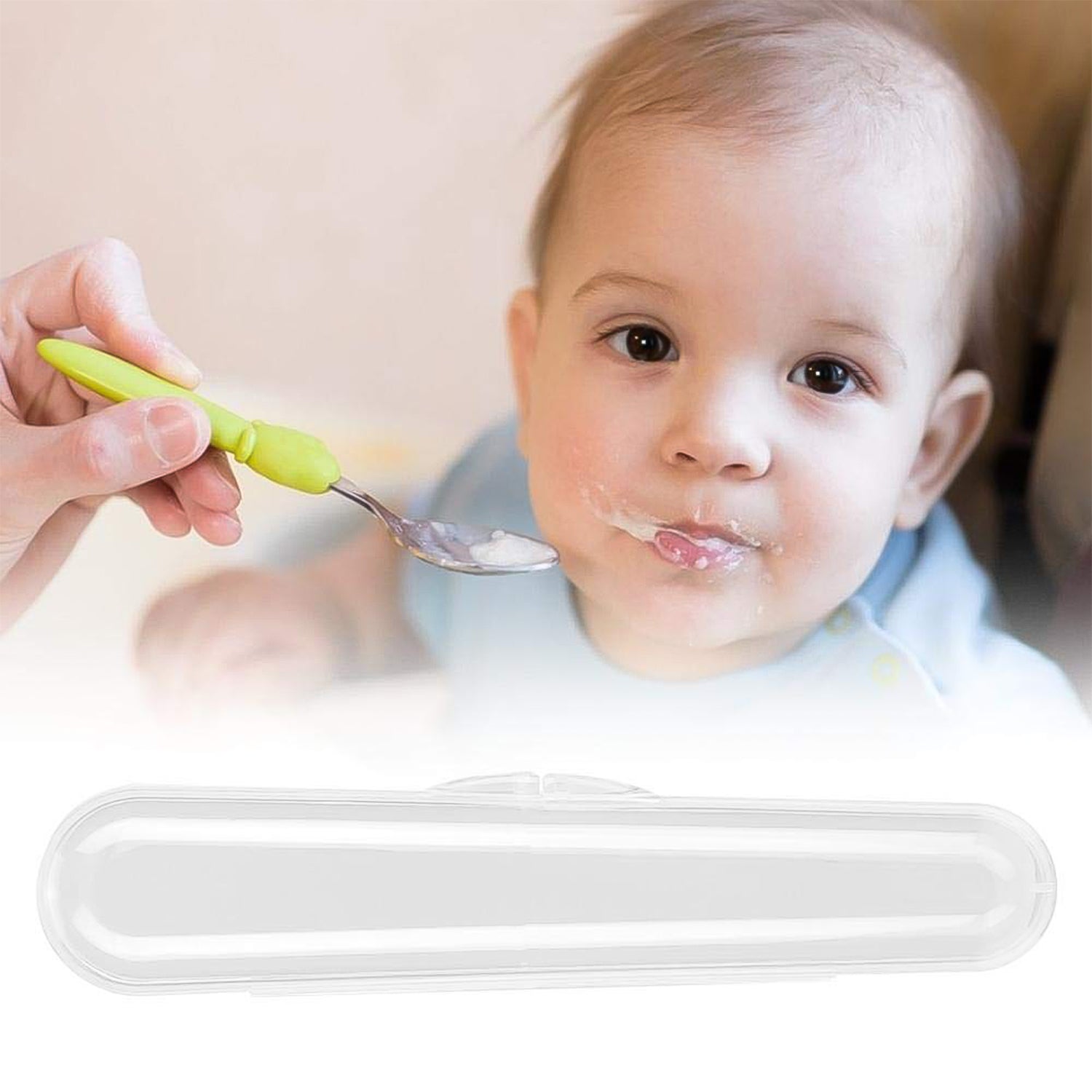 Superior eMart compact cutlery holder for baby feeding with easy grip and spill-proof design