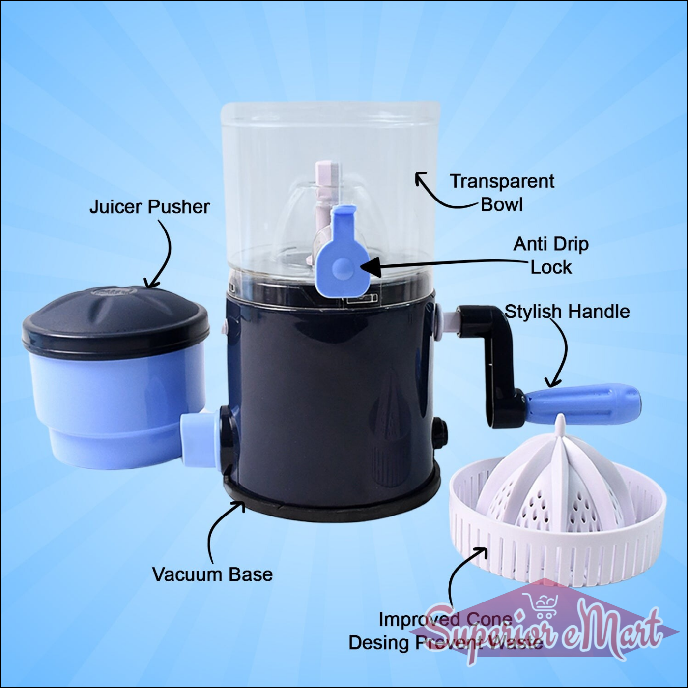 Compact Hand Operated Juicer for Easy Juice - Superior eMart