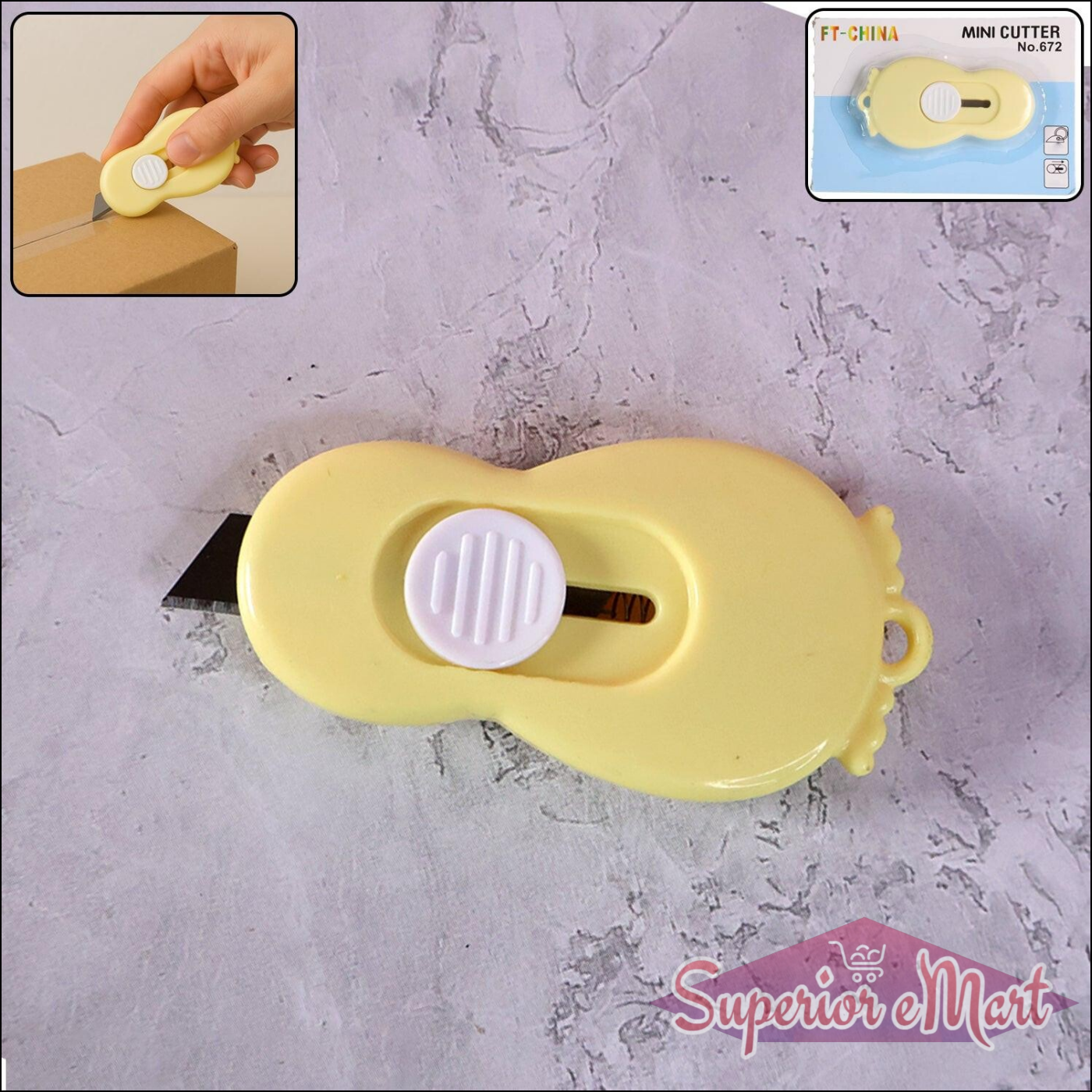 Compact Mini Safety Cutter With Retractable Blade - (1 Pc) - Superior eMart