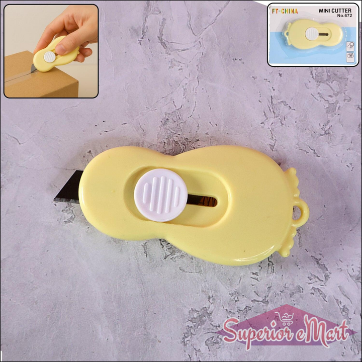 Compact Mini Safety Cutter With Retractable Blade - (1 Pc) - Superior eMart