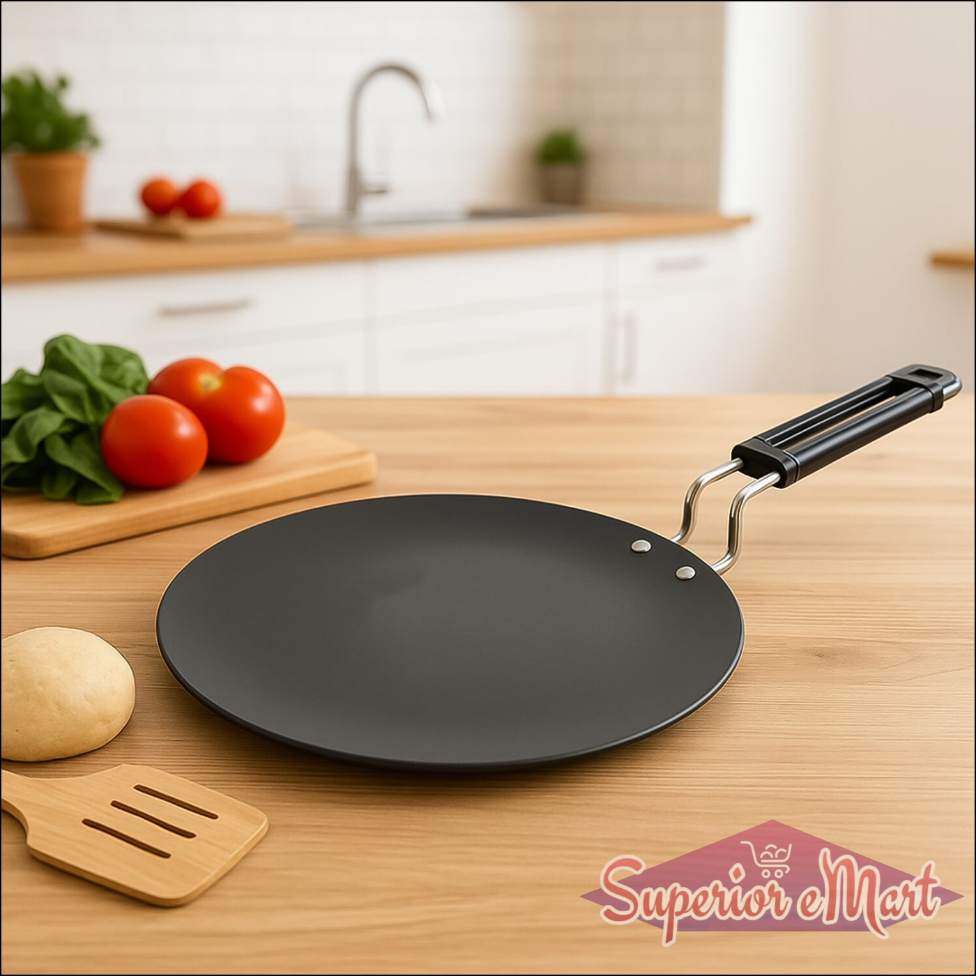 Compact Non-stick Flat Roti Tawa (9 Inch-1 Pc) - Superior eMart
