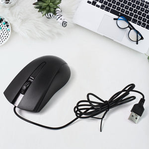 Superior eMart X2 computer mouse in black with a USB cable and sleek design on a white desk