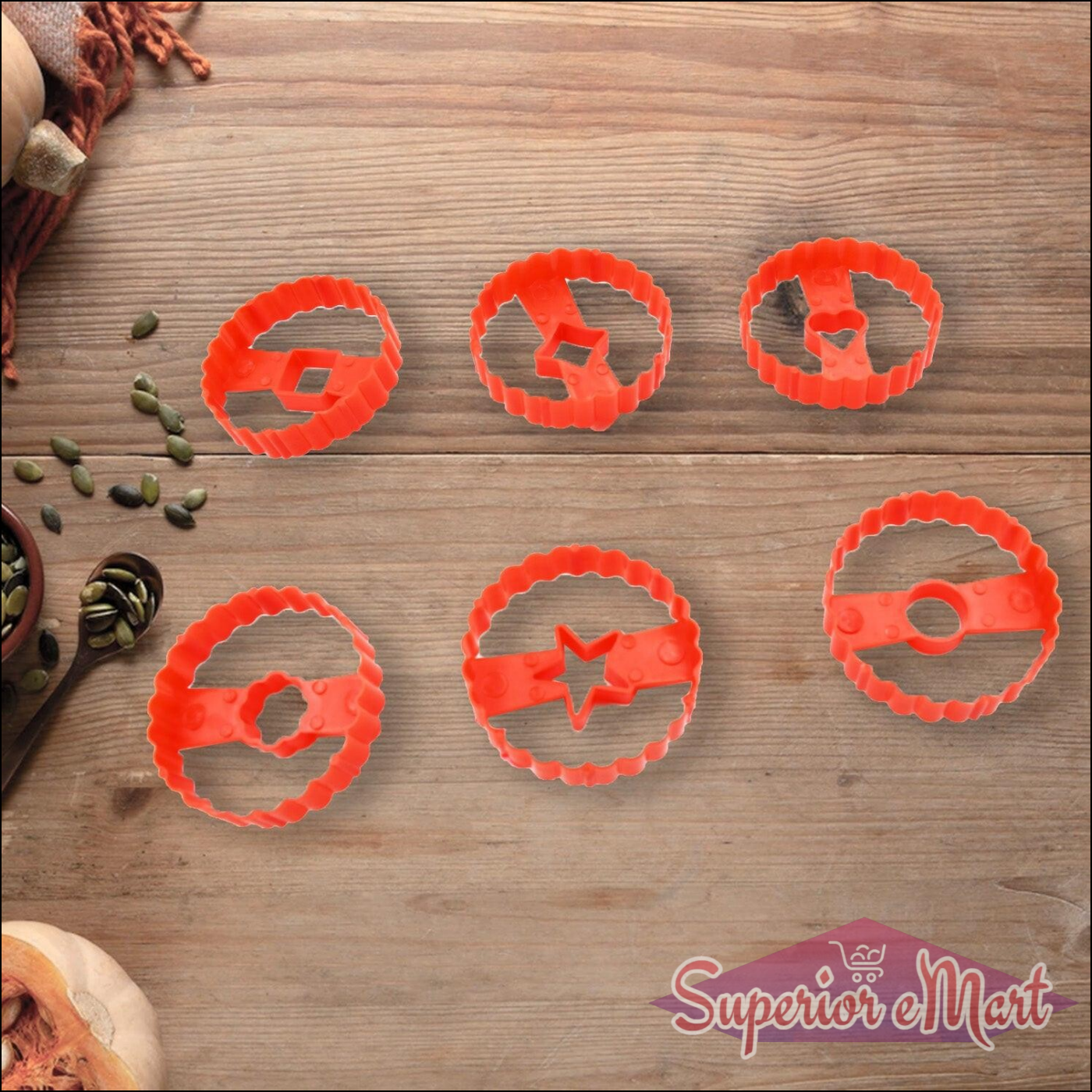 Cookie Cutter Set - Plastic Biscuit Cutting Tools for DIY Baking & Cake Decoration (6-Piece).