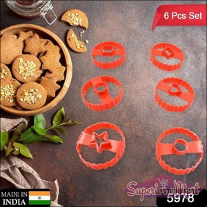 Cookie Cutter Set - Plastic Biscuit Cutting Tools for DIY Baking & Cake Decoration (6-Piece).