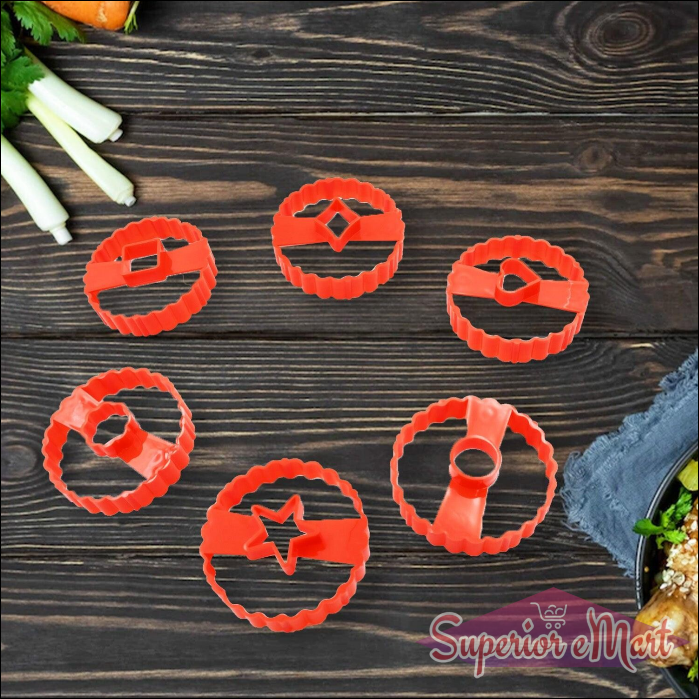 Cookie Cutter Set - Plastic Biscuit Cutting Tools for DIY Baking & Cake Decoration (6-Piece).