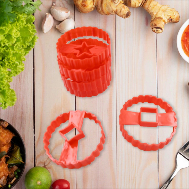 Cookie Cutter Set - Plastic Biscuit Cutting Tools for DIY Baking & Cake Decoration (6-Piece).