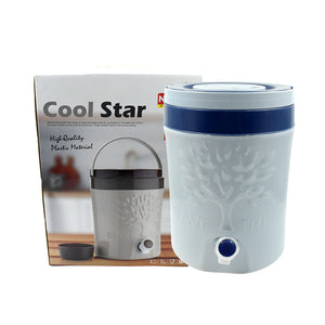 Cool Star Insulated Water Jug with Tap in Gray Plastic for Convenient Beverage Dispensing