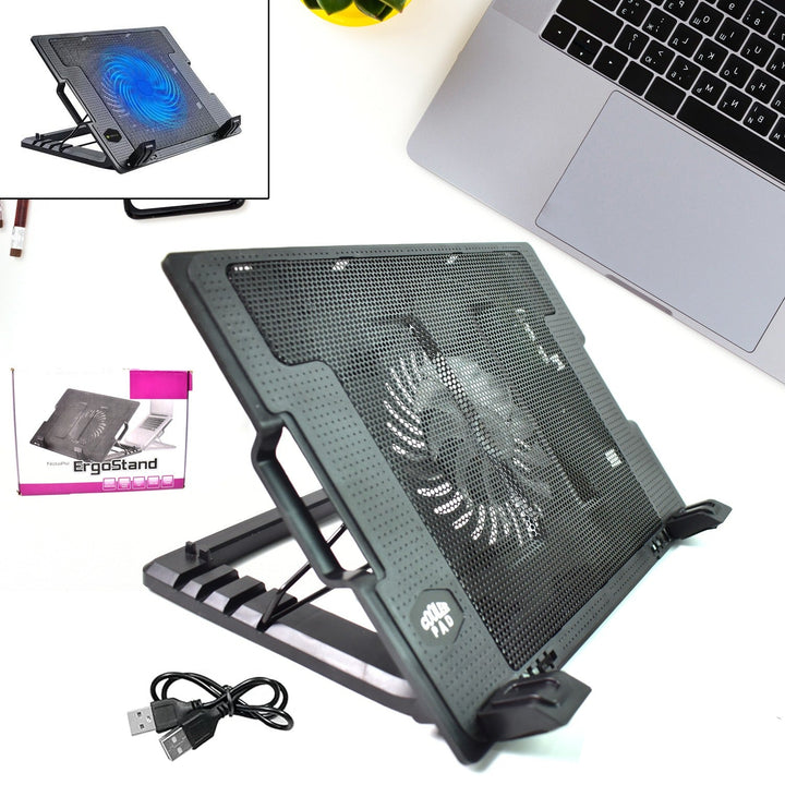 Superior eMart laptop cooling pad with adjustable height and built-in fan for efficient heat dissipation